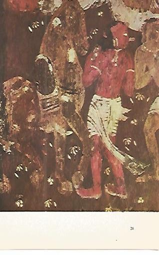 LAMINA 1535:  Escena del Simhala Avadana. El caballo sagrado y su palafrenero. Cueva XVII. Siglo V