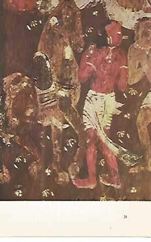 LAMINA 1535:  Escena del Simhala Avadana. El caballo sagrado y su palafrenero. Cueva XVII. Siglo V