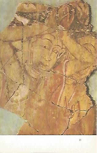 LAMINA 1552: Brahma Suddhavasa adorando a Buda. Pintura mural del camarin de reliquias de Mahiyangana Dagaba