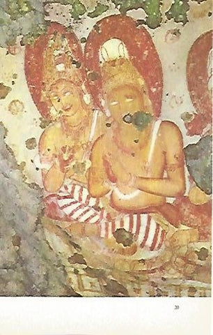 LAMINA 1557: Dos divinidades en actitud de oraciçon. Pintura rupestre del abrigo de Pulligoda-Galge. Siglo XII