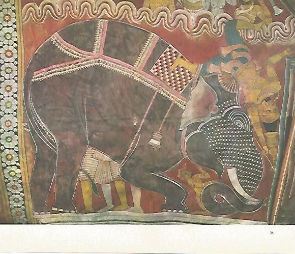LAMINA 1563: Mara derribado por Buda. Templo rupestre de Dambulla. Siglo XVIII