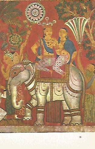 LAMINA 1565: Escena del Telapatta Jataka. El rey de Taxila montado en su elefante. Vihara de Pahala. Siglo XIX