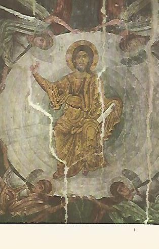 LAMINA 1568: Cristo rodeado de una gloria. Iglesia de Santa Sofia de Ohrid. Anterior a 1056.