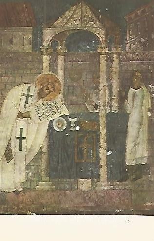 LAMINA 1572: San Basilio celebrando misa. Iglesia de Santa Sofia de Ohrid. Anterior a 1056.