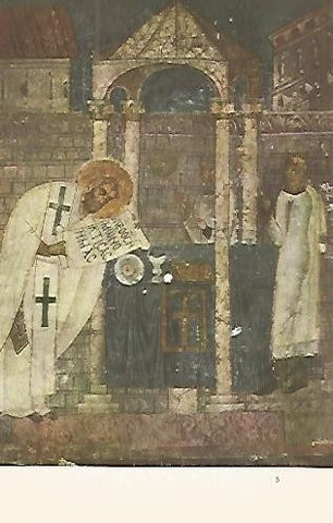 LAMINA 1572: San Basilio celebrando misa. Iglesia de Santa Sofia de Ohrid. Anterior a 1056.