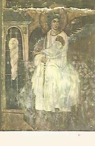 LAMINA 1579: Un angel muestra a las tres Marias la tumba vacia. Mileseva. 1235