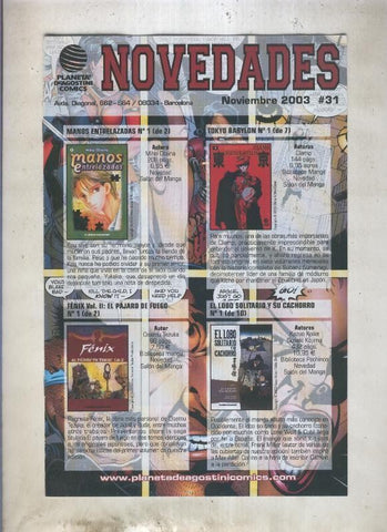 Planeta Novedades noviembre 2003 numero 31