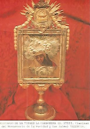 Postal 93720: RELICARIO DE LA VIRGEN LA CARBONERA. Valencia