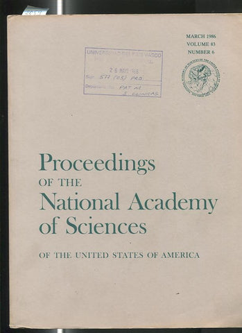 Proceedigns of the National Academy of Sciences : march 1986, volume 83, number 6