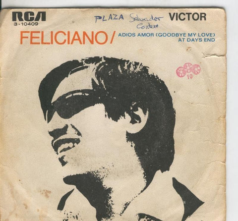 Disco de 45 r.p.m: Jose Feliciano: Adios amor  y At Days End