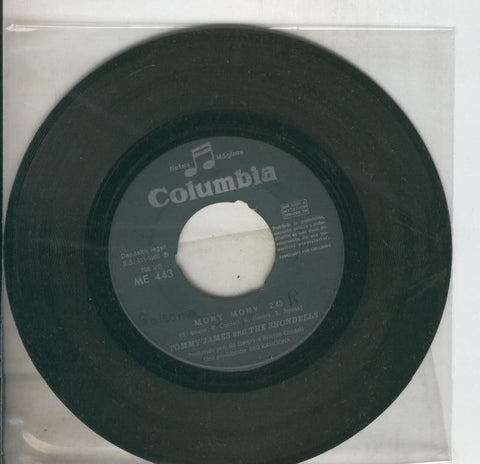 Disco de 45 r.p.m: Tommy James and the Shondells (sin la funda): Mony,Mony-One Two Three and i Fell