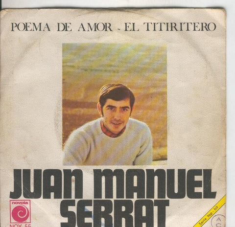 Disco de 45 r.p.m: Serrat: Poema de amor y El titiritero
