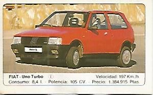 CROMO 246 ALBUM COCHES MOTOR 16: FIAT - UNO TURBO