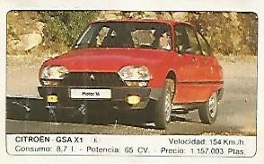 CROMO 250 ALBUM COCHES MOTOR 16: CITROEN - GSA X 1
