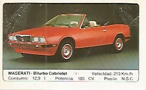 CROMO 268 ALBUM COCHES MOTOR 16: MASERATI - BITURBO CABRIOLET