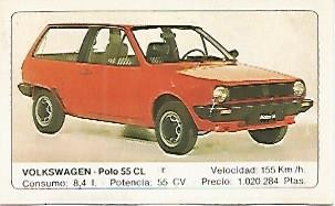 CROMO 280 ALBUM COCHES MOTOR 16: VOLKSWAGEN - POLO 55 CL