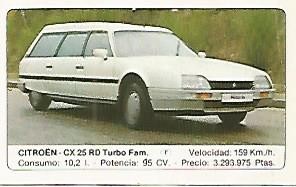 CROMO 296 ALBUM COCHES MOTOR 16: CITROEN - CX 25 RD