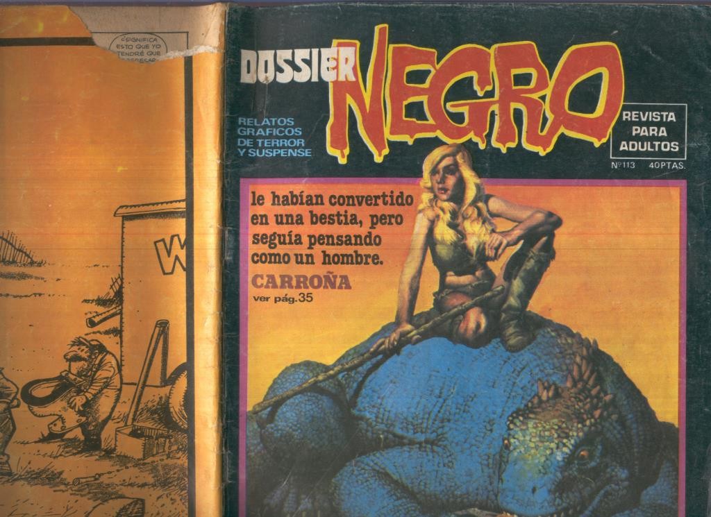 Dossier Negro numero 113 (numerado 2 en trasera, algo aviejado, roto pagina trasera)