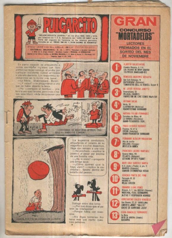 Pulgarcito numero 2117 (aviejado y le falta la cubierta) 