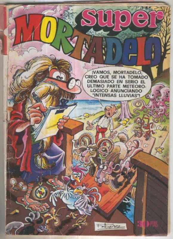Super Mortadelo numero 068 (aviejado con roto en cubierta lado lomo cubierto con cello)