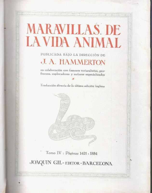 Maravillas de la vida animal volumen 4 (lomo estropeado, para volver a encuadernar)