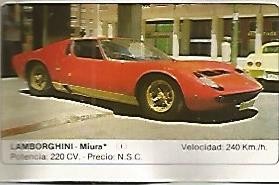 CROMO 303 ALBUM COCHES MOTOR 16: LAMBORGHINI MIURA