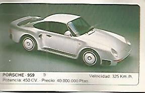 CROMO 317 ALBUM COCHES MOTOR 16: PORSCHE 959