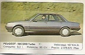 CROMO 322 ALBUM COCHES MOTOR 16: PEUGEOT 505 SRD