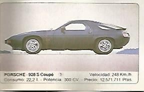 CROMO 323 ALBUM COCHES MOTOR 16: PORSCHE 928 S COUPE