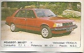 CROMO 327 ALBUM COCHES MOTOR 16: PEUGEOT 305 GT