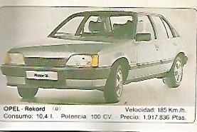 CROMO 329 ALBUM COCHES MOTOR 16: OPEL REKORD