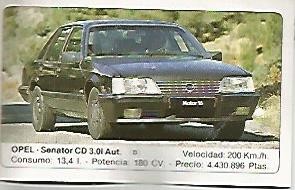 CROMO 332 ALBUM COCHES MOTOR 16: OPEL SENATOR CD 3.0i