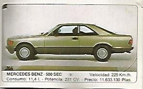 CROMO 333 ALBUM COCHES MOTOR 16: MERCEDES BENZ 500 SEC