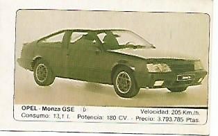 CROMO 335 ALBUM COCHES MOTOR 16: OPEL MONZA GSE
