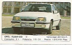 CROMO 351 ALBUM COCHES MOTOR 16: OPEL KADETT GSI