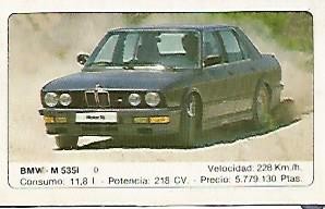 CROMO 358 ALBUM COCHES MOTOR 16: BMW M 535i