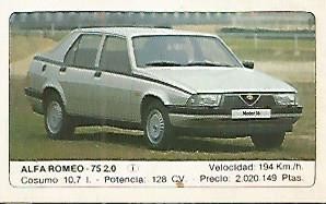 CROMO 370 ALBUM COCHES MOTOR 16: ALFA ROMEO 75 2.0