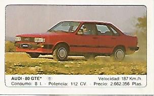 CROMO 372 ALBUM COCHES MOTOR 16: AUDI 80 GTE