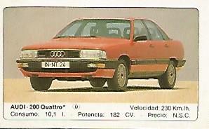 CROMO 375 ALBUM COCHES MOTOR 16: AUDI 200 QUATTRO