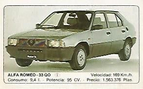 CROMO 376 ALBUM COCHES MOTOR 16: ALFA ROMEO 33 QO