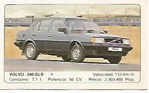 CROMO 379 ALBUM COCHES MOTOR 16: VOLVO 340 GLD