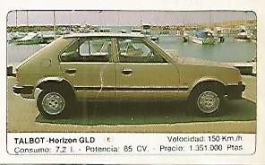 CROMO 389 ALBUM COCHES MOTOR 16: TALBOT HORIZON GLD