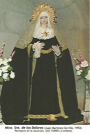 POSTAL 54127: Nuestra Señora de los Dolores de Juan Martinez Cerrillo. 1952. Dos Torres. Cordoba