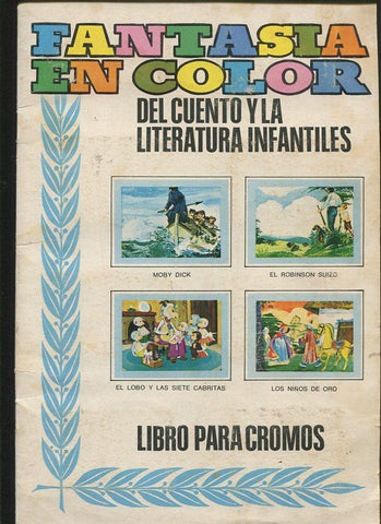 Album de cromos: Fantasia en color: Moby Dick, El Robinson Suizo, El lobo y 