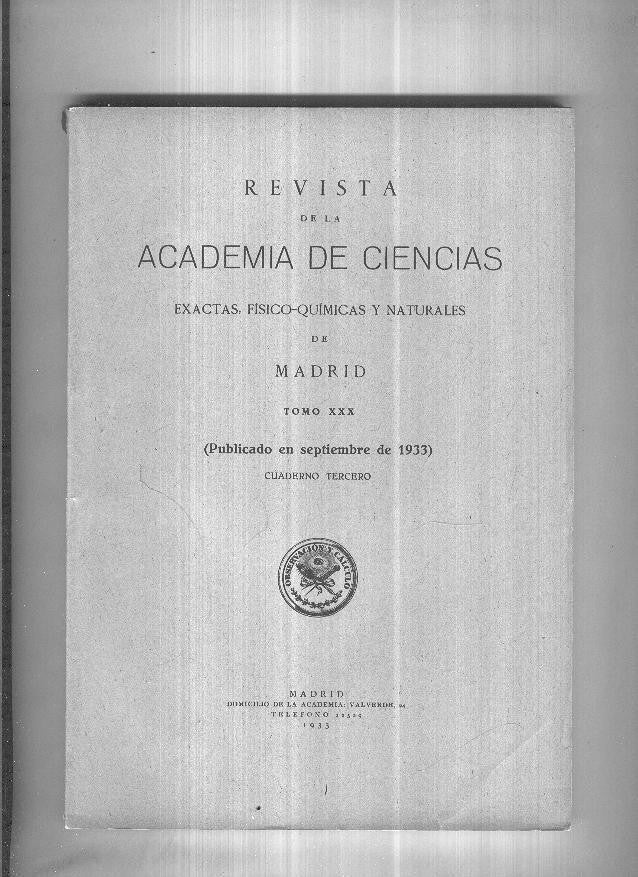 Revista de la academia de ciencias, tomo XXX, cuaderno tercero 