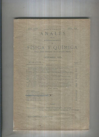 Anales de la sociedad española de Fisica y Quimica numero 284