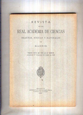 Revista de la Real Academia de Ciencas, tomo XXIV, 9º de la 2ª serie 