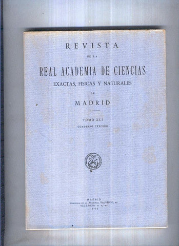 Revista de la Real Academia de Ciencas, tomo XLI, cuaderno tercero