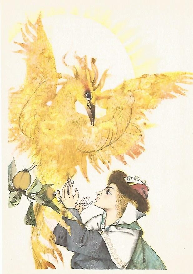 LAMINA 1919: Ilustracion de V. Stanovký y L. Manasek para El pajaro de fuego