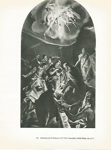 LAMINA 1973: EL GRECO. Adoracion de los Pastores
